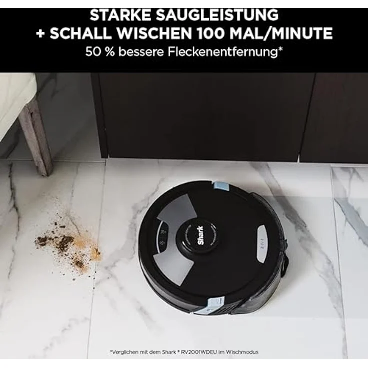 Shark AI Ultra 2-in-1 Saugroboter Self-Empty [RV2600WSEU]bis zu 110 Minuten Laufzeit, Ultraschall-Wischen, Absaugstation, Matryx Clean Navigation, Selbstreinigende Bürstelrolle, Wi-Fi App – Bild 2
