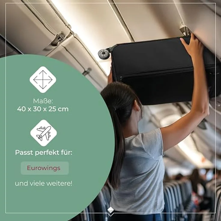 Travelite Jetpack Handgepäck Koffer, kompakter Bordtrolley mit 2 Rollen, 40x30x25 cm, 25 l, integriertes Zahlenschloss, Schwarz – Bild 3