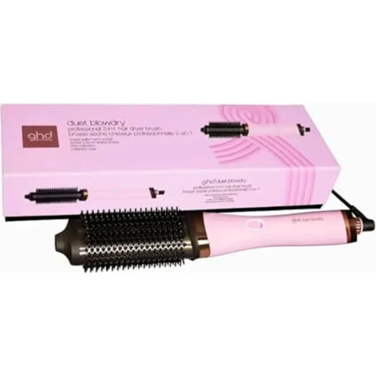 ghd duet blowdry Limited Edition Hair Dryer Brush, 2-in-1 Warmluftbürste in Pink-Sorbet mit Hitzeschutz-Etui und Reinigungsbürste – Bild 7