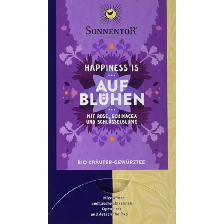 SONNENTOR Aufblühen Tee Bio, Kräutertee mit Kamille, Echinacea & Lavendel, 30,60 g