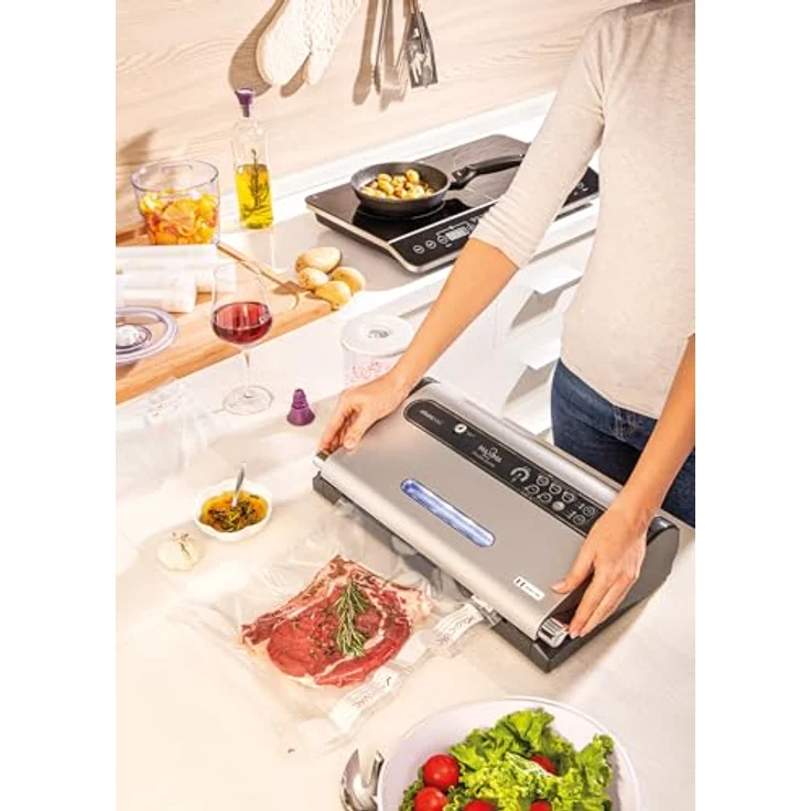 Magic Vac Maxima 2 Vakuumiergerät und Folienschweißgerät für Lebensmittel, 130Watt, 230V Grau – Bild 4