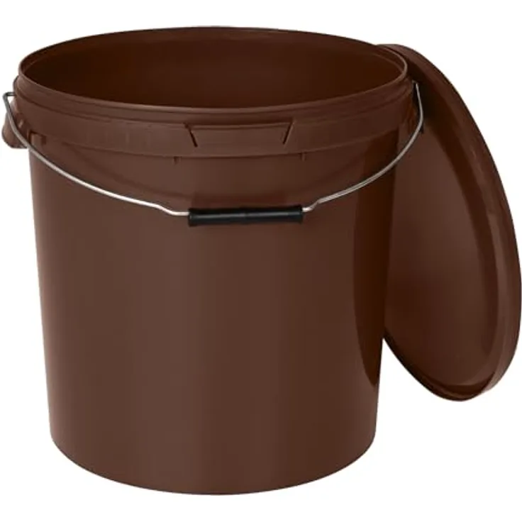 BenBow Eimer mit Deckel 30L 5er Pack Braun BSR-, Luftdicht, Lebensmittelecht, BRC-, auslaufsicher