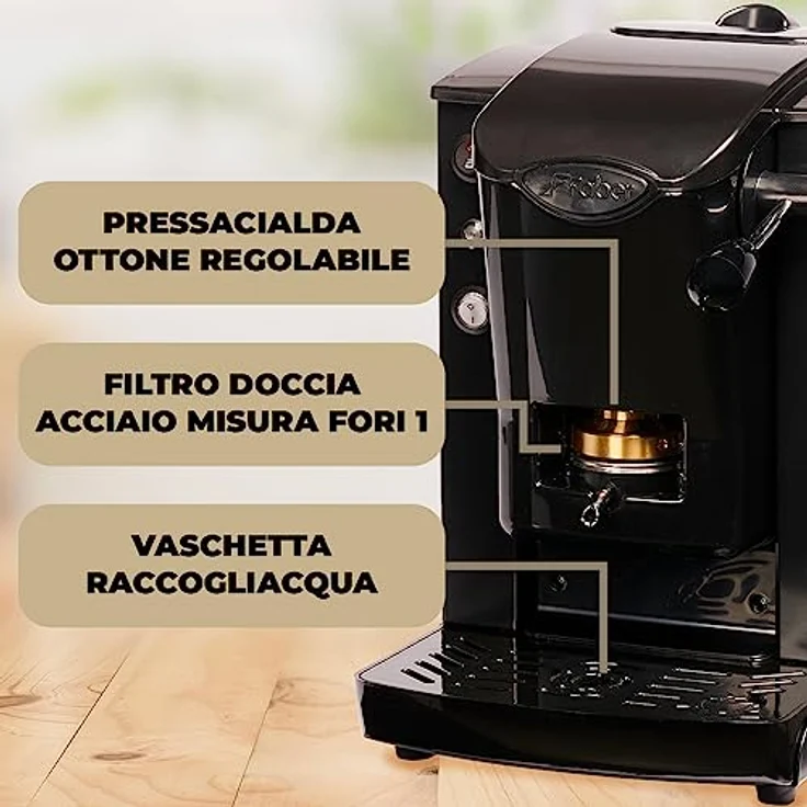 Faber Coffee Machines Slotplast Nero ESE Pad Espressomaschine, Einstiegsgerät mit einfacher Reinigung und schnellem Aufheizen, schwarz – Bild 3