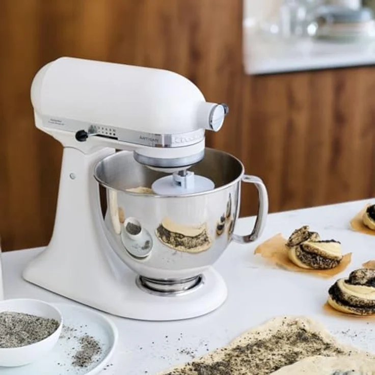 KitchenAid Artisan 5KSM125, Küchenmaschine mit 300 Watt, 4,8 Liter Edelstahl-Schüssel, Beige – Bild 8