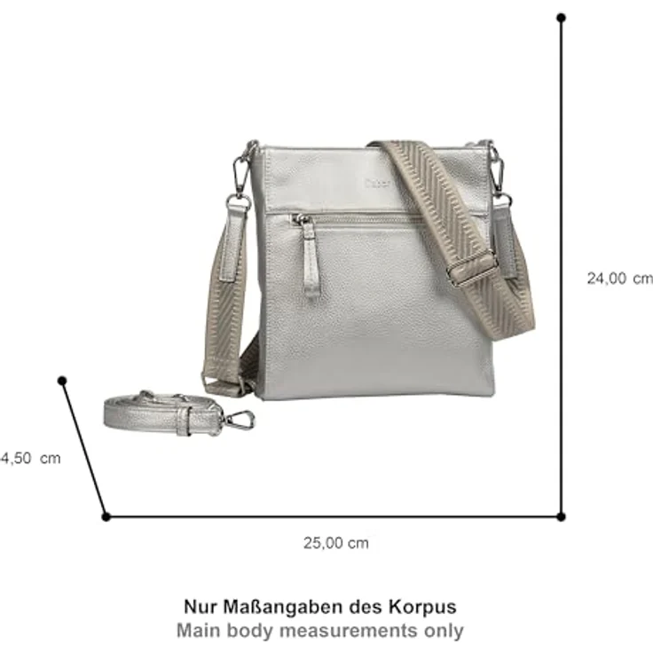 Gabor Silena Umhängetasche, 25 cm, silberfarben, 100% Polyurethan – Bild 4