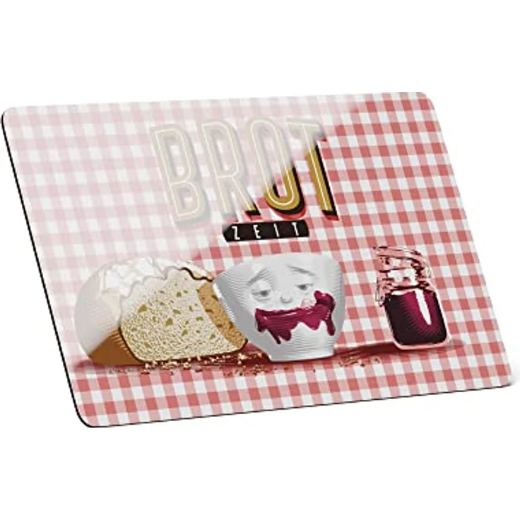 FIFTYEIGHT PRODUCTS / Frühstücksbrettchen „Brotzeit“ (Resopal, 23,4cm x 14,3cm, 0,5cm; Hintergrund: Rot-Weiß Karriert, Made in Germany) – Bild 2