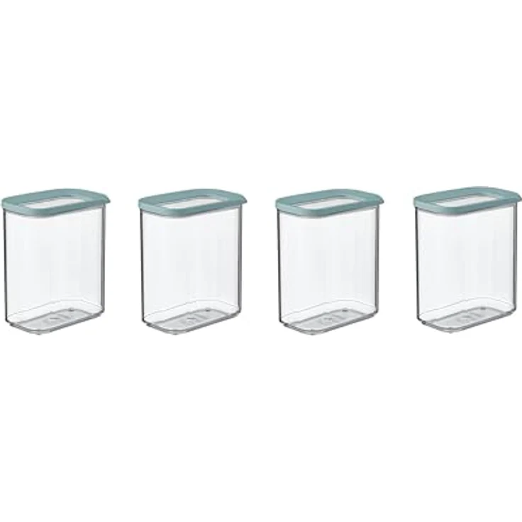 Mepal 4-teiliges Set Vorratsdosen mit Deckel, rechteckige luftdichte Lebensmittelbehälter aus hochwertigem Kunststoff, 4 x 1500 ml, Nordic Green – Bild 1