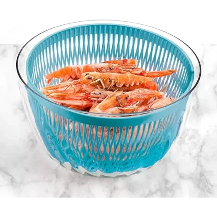 Guzzini Spin e Store Kitchen Active Design Salatschleuder, Azur, 26 cm – Bild 4