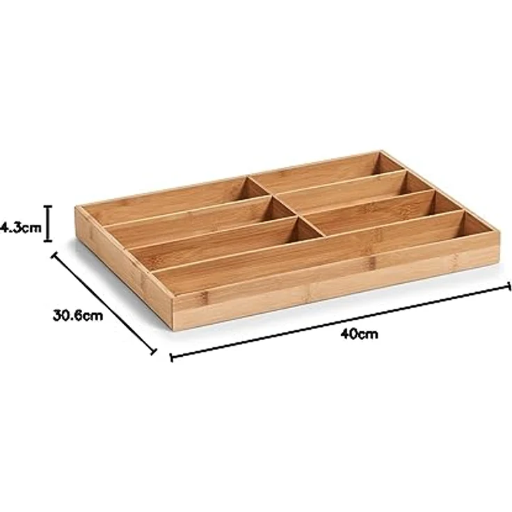 Zeller 25349 Besteckkasten, Bamboo, ca. 44 x 30,6 x 4,3 cm Natur – Bild 4