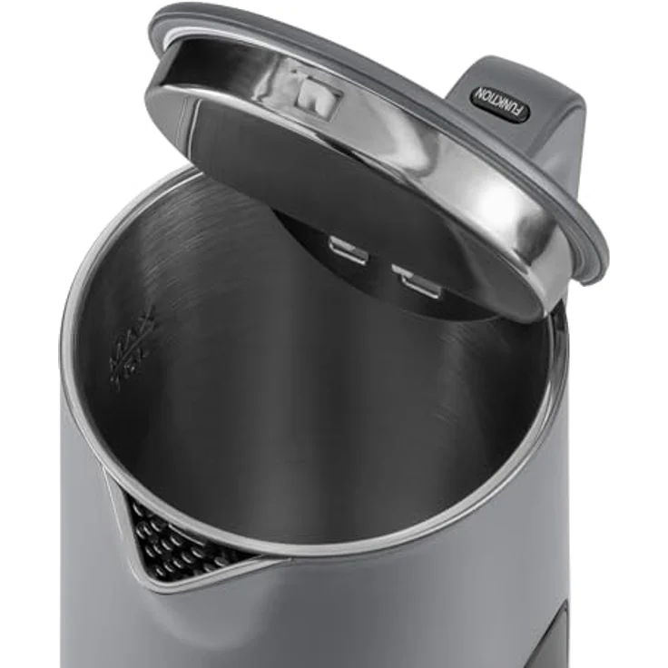 KLAMER Wasserkocher Edelstahl 1,5L 1800W grau mit Temperatureinstellung 40-100°C, Teekocher BPA-frei – Bild 4