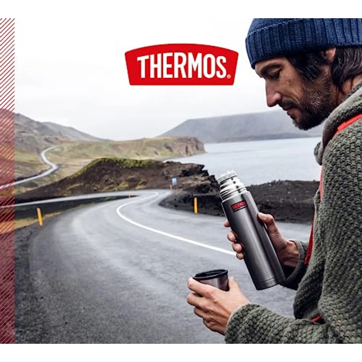 THERMOS 4019.218.100 Thermosflasche Light & Compact, Edelstahl Cool Grey 1,0 l, Spülmaschinenfest, 24 Stunen heiß, 24 Stunden kalt – Bild 6