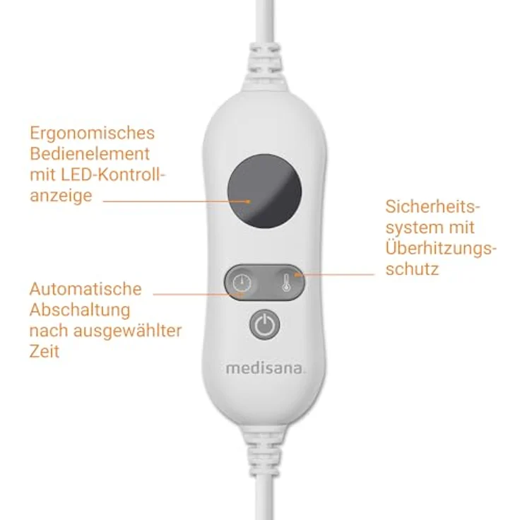 medisana FWS Fußwärmer, elektrische Fußheizung, 3 Temperaturstufen, Abschaltautomatik, Überhitzungsschutz, flauschig waschbarem Innenfutter, für Schuhgröße bis 46 – Bild 5