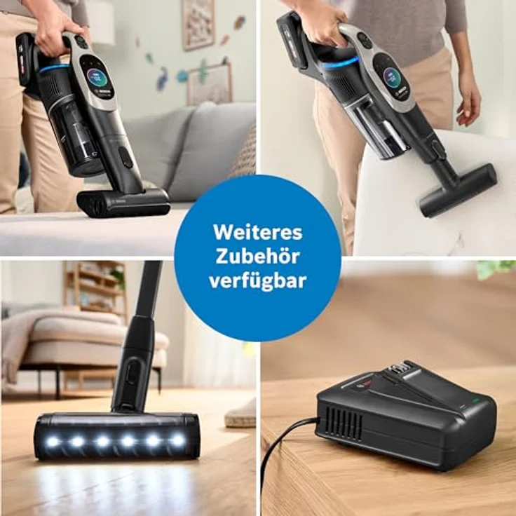 Bosch Hausgeräte Möbelpinsel Unlimited BHZUNGFB, 360° drehbares Gelenk, sanfte Reinigung für empfindliche Oberflächen, grau – Bild 6