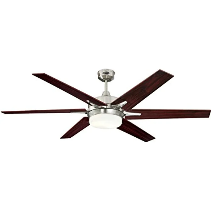 Westinghouse Lighting Westinghouse Cayuga 7207740 Deckenventilator, A++ to E, Metall, E27, gebürstetes nickel, 152 x 152 x 43 cm – Bild 2