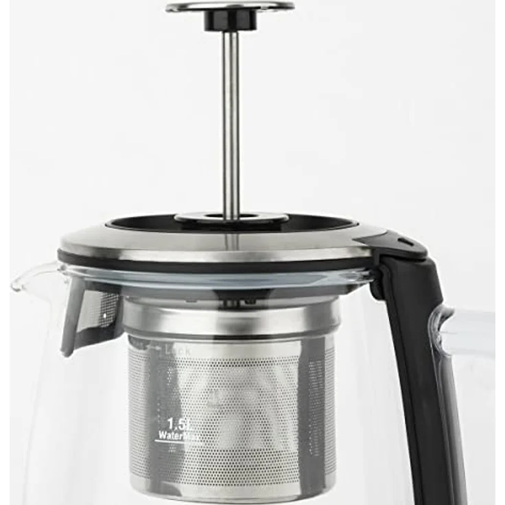 H.Koenig Wasserkocher TI600 Teekocher mit Temperatur-Regelung, 2200 W, Glas & Edelstahl, 1,5 Liter, 4 Temperaturen – Bild 4
