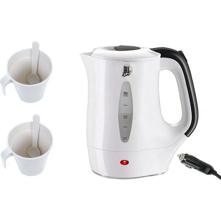 All Ride Reise-Wasserkocher LKW Zigarettenanzünder Anschluss, 300 W, 24 Volt Wasserkocher in Schwarz und Crèmeweiß - Preisvergleich