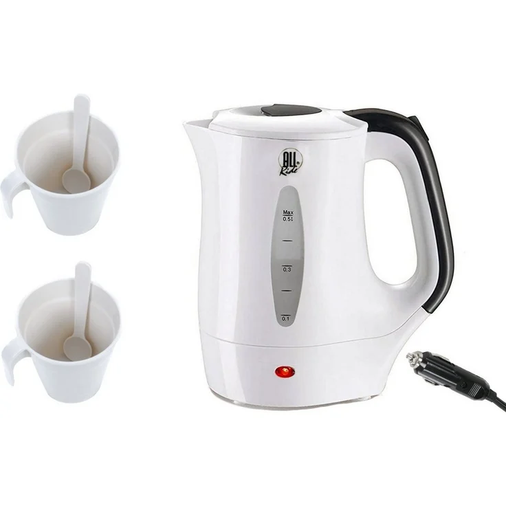 All Ride Reise-Wasserkocher LKW Zigarettenanzünder Anschluss, 300 W, 24 Volt Wasserkocher in Schwarz und Crèmeweiß - Preisvergleich