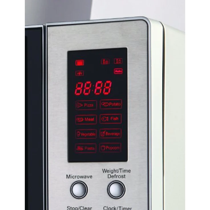 ECG MTD 231 S Mikrowelle, Standgerät, 800 Watt, 23 Liter Garraum, digitale Steuerung, Edelstahl, silber – Bild 5