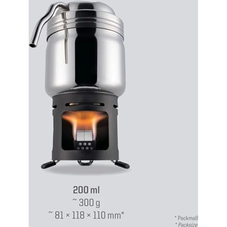 Esbit Trockenspiritus-Würfel Camping Kocher 20102400, Edelstahl/Aluminium, 200 ml Volumen, Ø 108 mm, 300 g – Bild 2