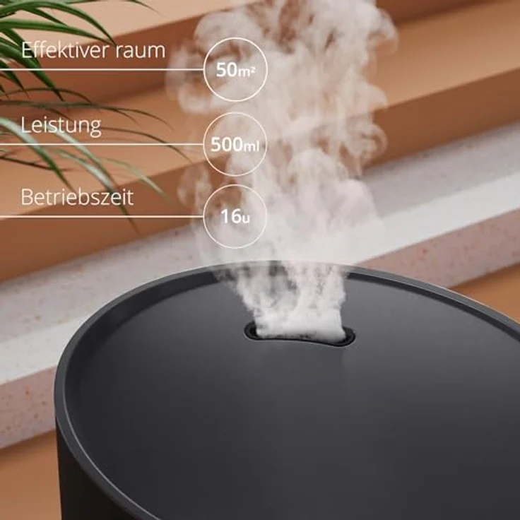 Duux Neo Ultrashall Luftbefeuchter Leise 5L - Smart Air Humidifier - Raumbefeuchter für Schlafzimmer, Kinderzimmer und Pflanzen - Schwarz – Bild 5