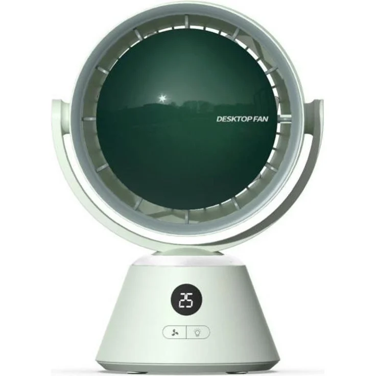 OEM HX-121B Tischventilator, 3 Luftstromstufen, mit 4000 mAh Akku und rotiert, matcha grün