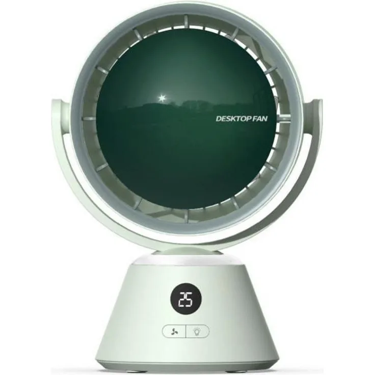 OEM HX-121B Tischventilator, 3 Luftstromstufen, mit 4000 mAh Akku und rotiert, matcha grün