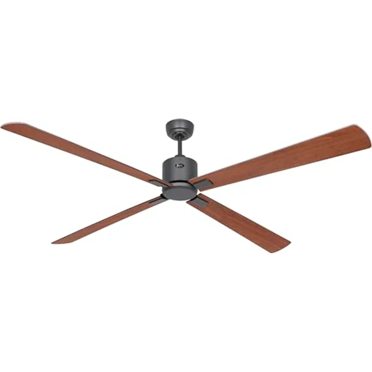 CASAFAN Eco Neo III, Energiespar Deckenventilator mit Fernbedienung, 180 cm, Basaltgrau mit Wendeflügel Nussbaum/Kirschbaum, WiFi-fähig – Bild 2