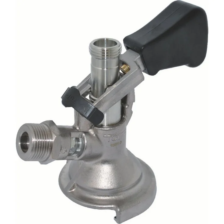ich-zapfe Bierzapfanlage Zapfkopf Keg Verschluss, Kombi-Fitting mit oberem Ausgang (Kelleranstich), vielseitig kompatibel mit mehreren Marken