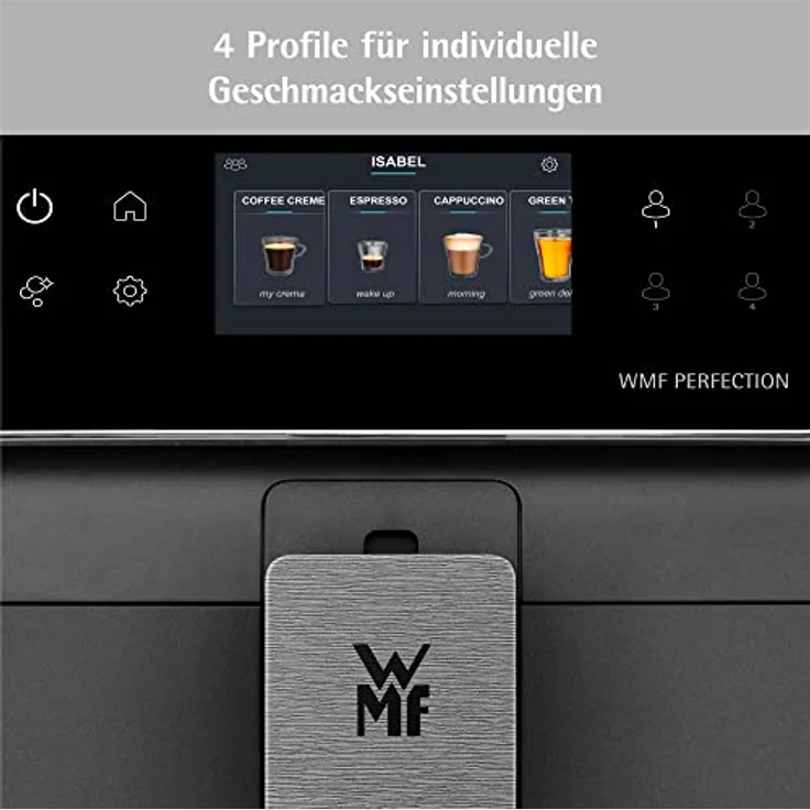 WMF Perfection 740L Kaffeevollautomat mit Milchsystem,15 Getränkespezialitäten, Double Thermoblock, Edelstahl-Mahlwerk, Nutzerprofil Speicherung – Bild 5