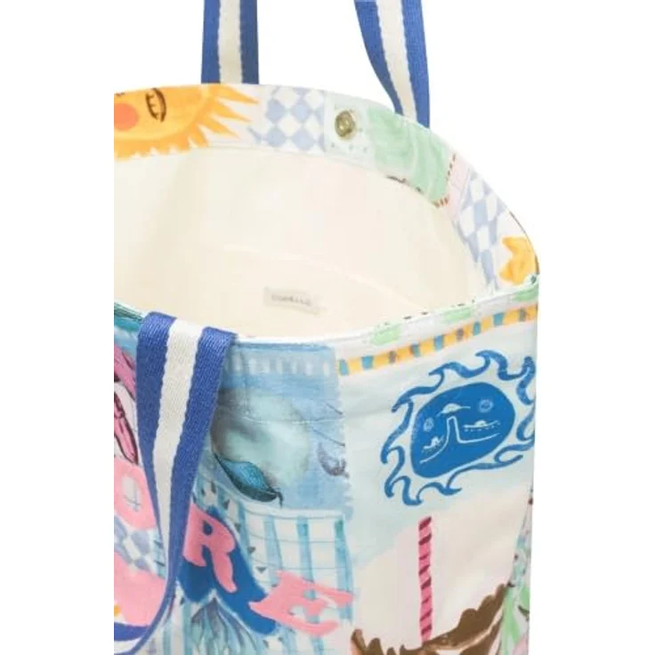 Codello Shopper, Baumwoll-Canvas mit fröhlich-sommerlichem Muster und AMORE-Stickerei – Bild 3