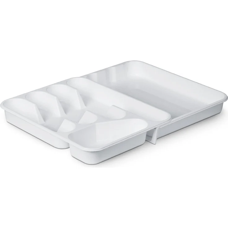 Pro Home Besteckkasten Besteck Organizer (33,5x26x4,5cm), Besteckeinsatz Schubladen, Besteckhalter Küche - Schubladeneinsatz, Weiß, Anthrazit – Bild 1