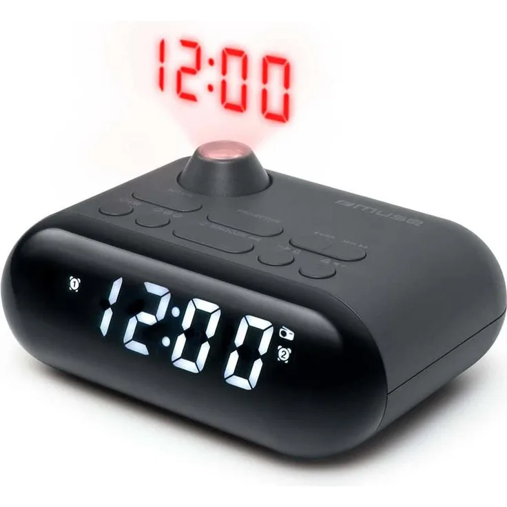 Muse M-179 P, Radiowecker mit digitalem Tuner, FM-Radio, LED-Display und Snooze-Funktion, schwarz