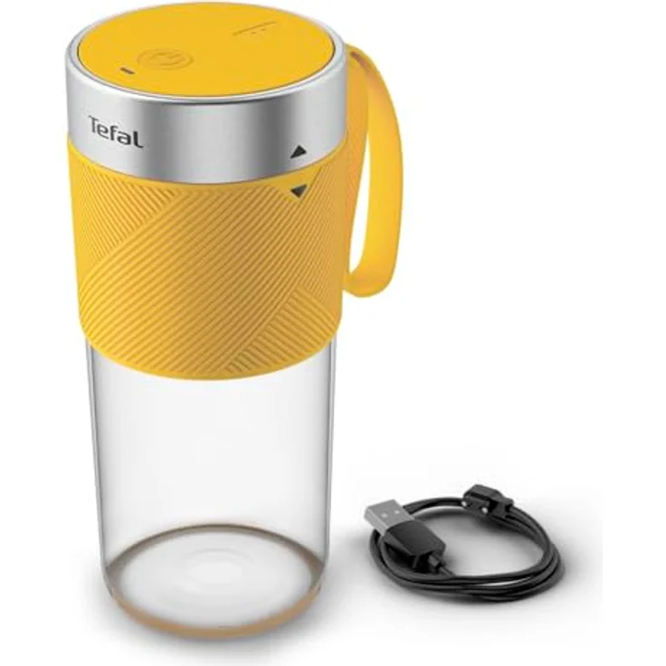 Tefal PBL Lightmix Onthego, tragbarer Standmixer mit 0,3L Kapazität, leistungsstarkem Lithium-Ionen-Akku, transparent/gelb/silber – Bild 1