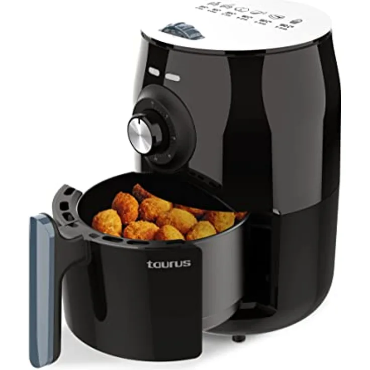 Taurus Respire Analogic Fritteuse ohne Öl, 1000 W, regulierbare Temperatur bis 200 °C, Timer 30 min, 1,5 l, Schwarz