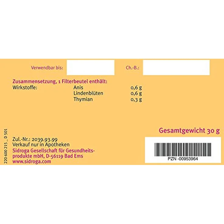 SIDROGA Bio Kinder-Hustentee, pflanzliches Arzneimittel in Filterbeuteln, 30 g für Atemwegserkrankungen – Bild 6
