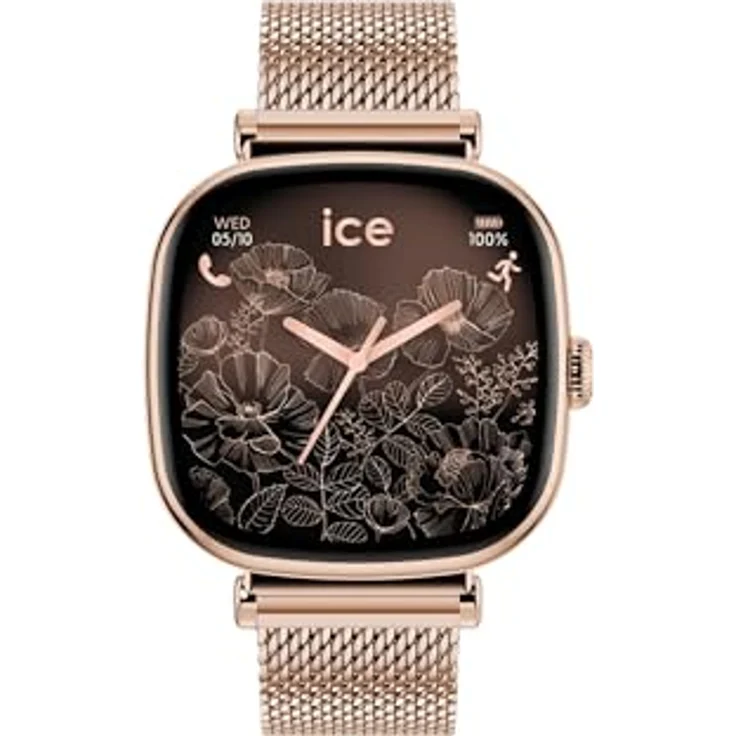 ICE-WATCH ICE smart SQ 2.0, Smart Watch mit 1,20-Zoll-AMOLED-Display, GPS, Herzfrequenzmesser, roségold Edelstahlarmband – Bild 2