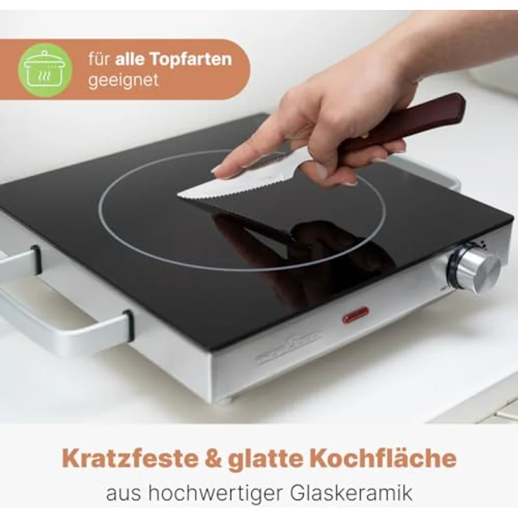 ProfiCook PC-EKP 1210, Kochplatte, Farbe Edelstahl – Bild 3