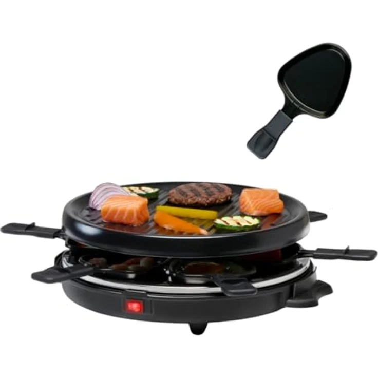 Alpina Raclette Grill 800W, mit abnehmbarer Grillplatte für geselliges Kochen – Bild 1