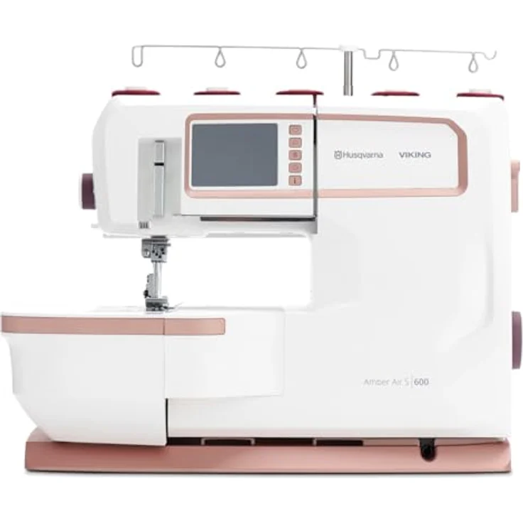 Husqvarna Viking Amber Air S 600 Overlock-Nähmaschine mit Lufteinfädelung, 26 Stiche, Farb-Touchscreen – Bild 5