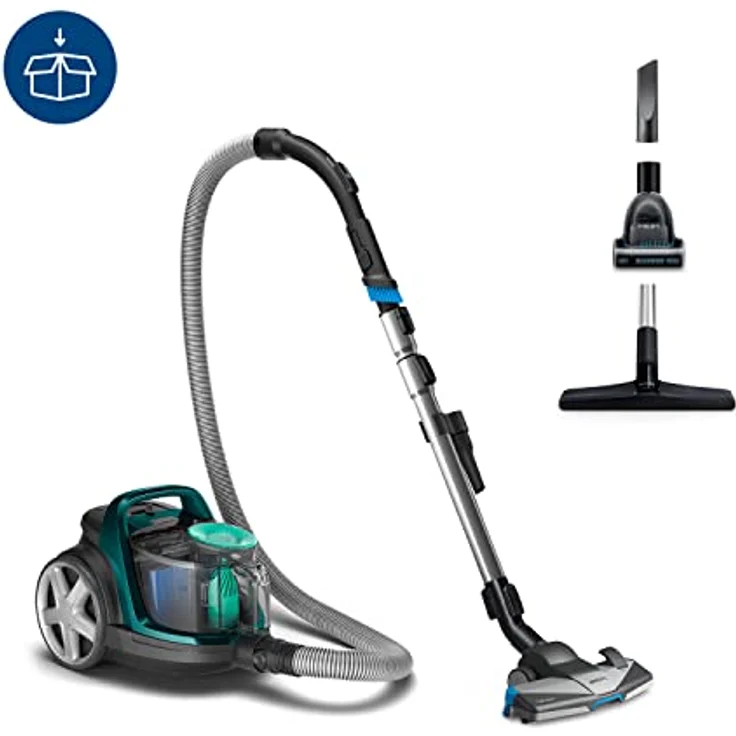 Philips FC9555-09 PowerPro Active beutelloser Staubsauger (650 W, 1,5 L Staubvolumen, inkl. Mini-Turbo-Saugbürste, Hartbodendüse) – Bild 2