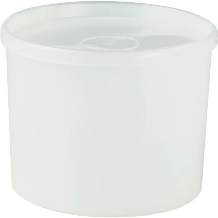 Hünersdorff Vorratsdose mit Stülpdeckel, 700 ml, rund, natur, bruchsicher und lebensmittelbeständig, stapelbar, temperaturbeständig -20°C bis +70°C