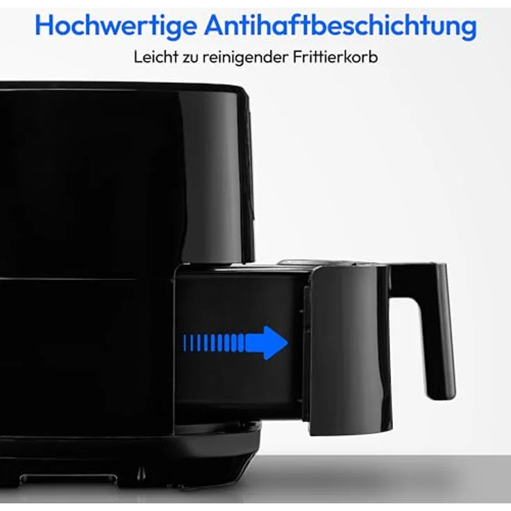 MEDION Heißluftfritteuse MD11750 P10 XL Duo, 2000 W, 6,3 L, Schüttelalarm, 9 Automatikprogramme, Edelstahl – Bild 6