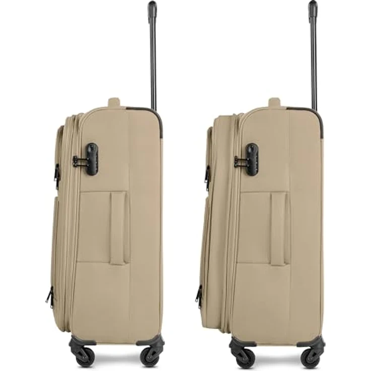 SMARTBOX Weichgepäck Check-in Koffer für Damen & Herren | Mittelgroßer Trolley 41 x 27 x 67 cm | 4 Rollen & Zahlenschloss | erweiterbar mit Dehnfalte | leichte 3,1 kg (Edition 04) – Bild 2
