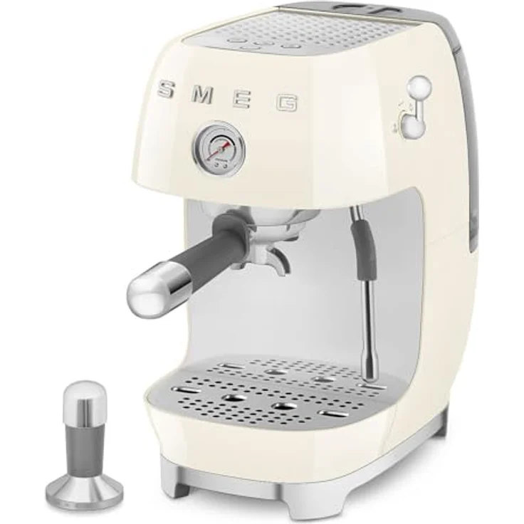 Smeg ECF03CREU, Premium Siebträgermaschine mit Cold-Brew-Funktion, creme – Bild 4