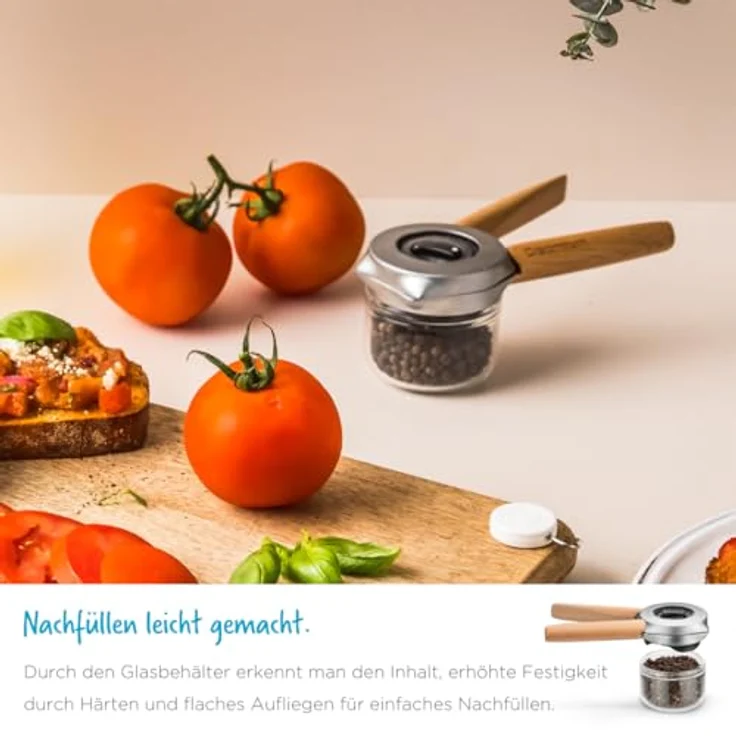 Dreamfarm Salz- und Pfeffermühle, Schwarz und Holz – Bild 9