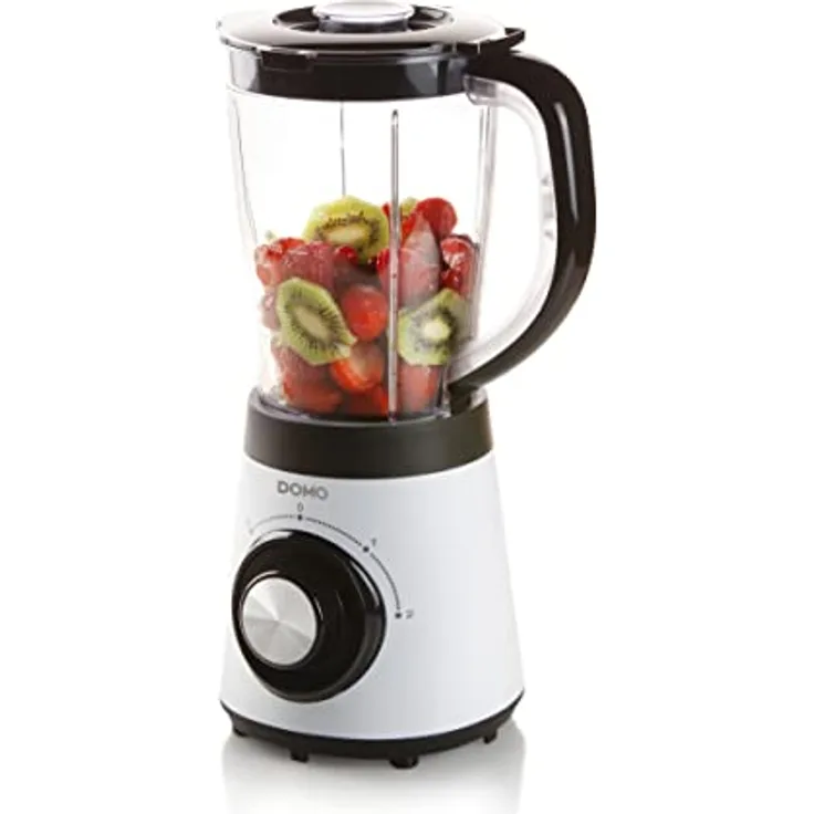 DOMO DO9203BL Standmixer, 1,5 L BPA-freier Kunststoff-Krug, entnehmbares Messer, 500 W, weiß