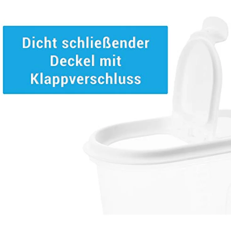 Centi Lebensmittel Vorratsdosen Set, 6-teilig, transparente Klappdeckel, stapelbar, mikrowellengeeignet – Bild 4