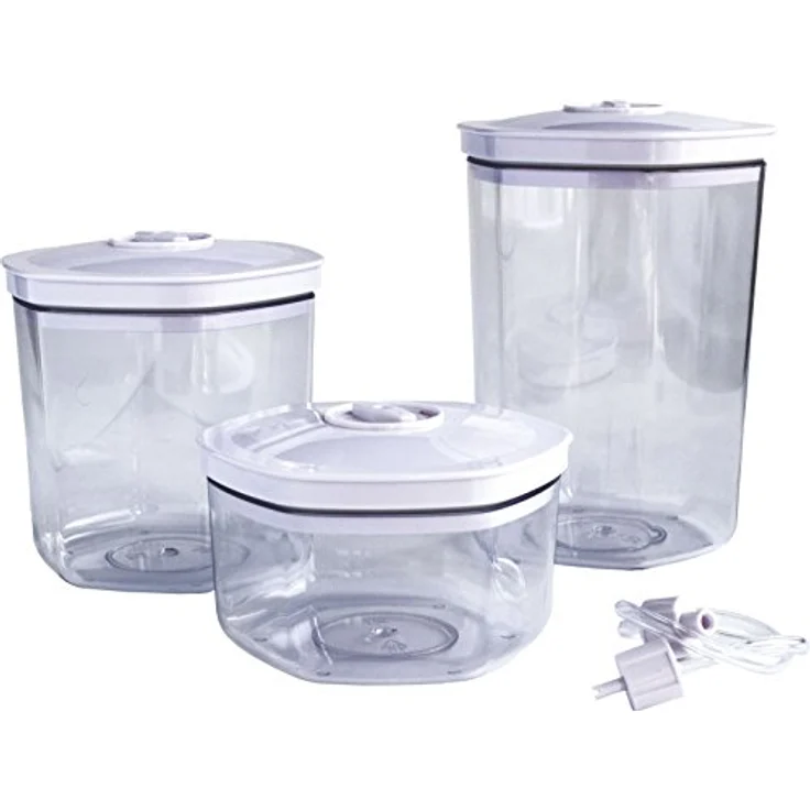 Maxxo VC1800 Vakuumdosen-Set, 3-tlg. mit 700/1400/2000 ml, für alle Vakuumierer, spülmaschinen-, kühl- und gefrierschrankgeeignet – Bild 1