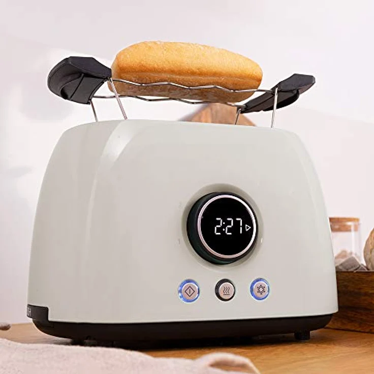 Cecotec Tostadora digital ClassicToast 8000, 2 kurze Schlitzen, 800W, 6 Bräunungsstufen, Extra-Lift-Funktion, beige double  – Bild 6