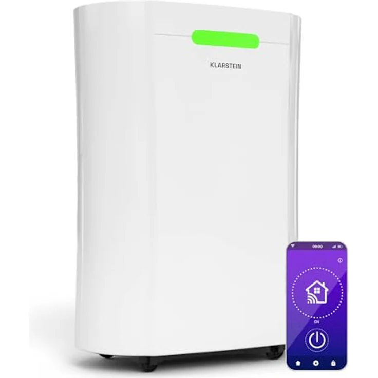 Klarstein AeroDry Smart 12l Luftentfeuchter - Leiser Betrieb, WiFi/App/Alexa Steuerung, 2.5L Tank, LED Display, Carbon Filter, Weiß – Bild 1